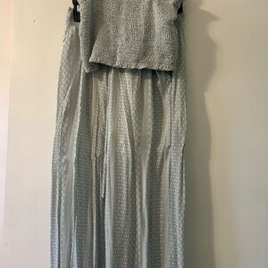 Flowy Textured Green crop top & pants